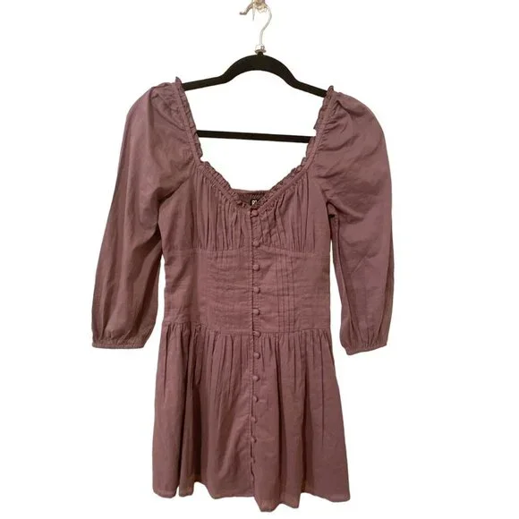 NWT BDG Urban Outfitters Lydia 3/4 Sleeve Corsetry Mini Dress, size X Small - Picture 2 of 11